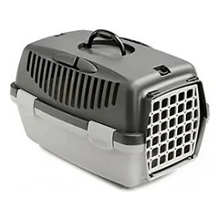 StefanPlast Gulliver 1 transportavimo narvas su plastikinėmis durelėmis, pilka, 48x32x31 cm