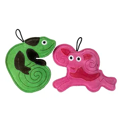 Kiwi Walker odinis žaislas chameleonas - natūralios odos žaislas šunims, chameleonas, Zielony / 15cm — 2 nuotrauka