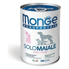 Monge Monoprotein paštetas, tik kiauliena, drėgnas maistas šunims 400 g parduotuvėje ramiosblusos.lt