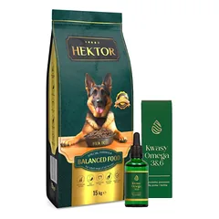 HEKTOR BALANCED Adult 15kg + LAB-V Omega 3 ir 6 riebalų rūgštys bendrai šunų ir kačių sveikatos, kailio ir odos būklei gerinti 100ml