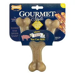Nylabone Gourmet Wishbone Bacon - patvari kramtomoji žaislas šunims, intensyvus šoninės skonis