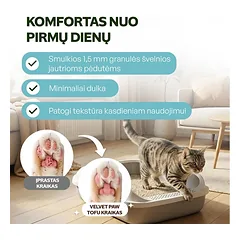 Kačiukų kraikas su kūdikių pudros esencija, 1,5 mm granulė, 2,6 kg / 6 l — 5 nuotrauka