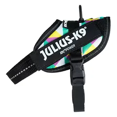 Julius - K9 IDC Powerharness Retro - šuns pakinktai su atšvaitais, spalvotų trikampių raštas, 1 — 3 nuotrauka