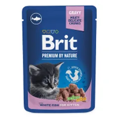 Brit Premium Cat Pouch White Fish Kitten 100 g parduotuvėje petreon.lt