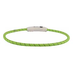 Flamingo šviečiantis LED antkaklis Visio Light, nailoninis, atspindintis, žalias 33/63,5 cm 8 mm — 2 nuotrauka