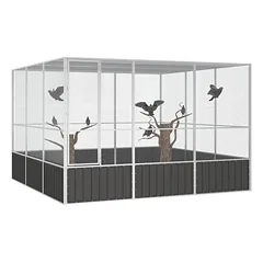Prolenta Premium narvas paukščiams Bellmullet, 111 x 107 x 211,5 cm, pilka, plienas — 3 nuotrauka