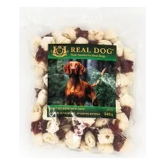 Real Dog SNACKS Kaulas su mazgais, apsuktas antiena 500g