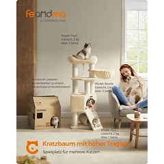 Kačių draskyklė 141 cm smėlio spalvos — 2 nuotrauka