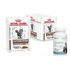ROYAL CANIN Gastro Intestinal Moderate Calorie GIM 35 12x85g paketėlis (padažas) + LAB-V Synbiotic Vet - virškinamojo trakto sveikata ir žarnyno mikroflora šunims ir katėms 45 kapsulės