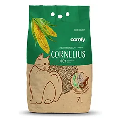 Comfy Cornelius sušokantis, žolelių kvapo kukurūzų kraikas katėms, 7 L