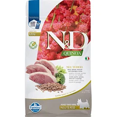 FARMINA N&D Quinoa Dog Duck, Broccoli & Asparagus Neuterad Adult Mini