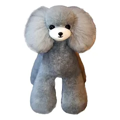 Mr. Jiang Teddy viso kūno kailis - keičiama kailio dalis Teddy kirpimo manekenui, pilka su balta veido dalimi