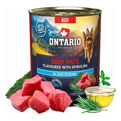 Ontario Adult Beef & Spirulina konservai suaugusiems šunims su jautiena 800g