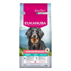 Eukanuba Dog All Breeds Adult Mono Protein su lašiša, sausas maistas šunims 12 kg