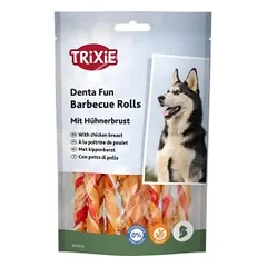 TRIXIE Denta Fun Barbecue Chicken Chewing Rolls, 12 cm, 10 vnt./80 g (pak.6) parduotuvėje akvanamai.lt