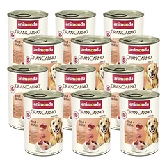 ANIMONDA GranCarno Adult Dog  skonis: jautiena + vištiena 12x400g 