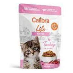 Calibra Cat Life Pouch Kitten Turkey drėgnas maistas kačiukams, 85 g