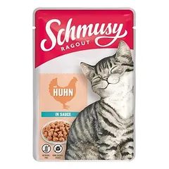 Schmusy Ragout Pouch drėgnas maistas katėms 22x100 g, Huhn in Jelly — 3 nuotrauka