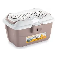 StefanPlast MINI Gulliver transportavimo dėžė mažiems paukščiams ar graužikams, pudros spalva/balta, 40x30x24 cm