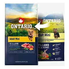 Ontario Adult Mini su ėriena ir rudaisiais ryžiais, sausas maistas šunims 6,5 kg — 2 nuotrauka