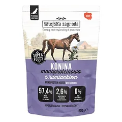 WIEJSKA ZAGRODA Monoproteininis drėgnas maistas šunims su arkliena, 500 g