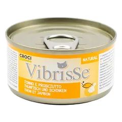VIBRISSE konservas katėms tunas su džiovintu kumpiu 70g 12vnt