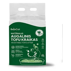 BELOCAT Tofu kačių kraikas alijošiaus kvapo, 6l / 2,5 kg., 2 mm granulės