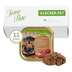 Lyra Pet Lecker.Pet® Gino's Feine Paté su jautiena, drėgnas maistas šunims, 33 x 150 g — 4 nuotrauka