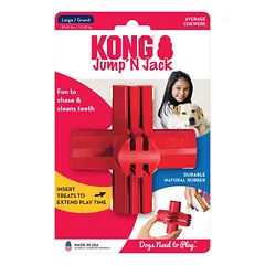 KONG Jump ‘N Jack Large natūralaus kaučiuko žaislas dideliems šunims, dantų valymui