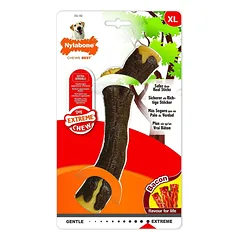 Nylabone Extreme Wooden Stick - mėtymo žaislas šunims, saugus pagaliukas su šoninės kvapu
