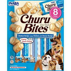 INABA Churu Bite Chicken 8x12 g – vištienos ir sūrio užkandžiai šunims.