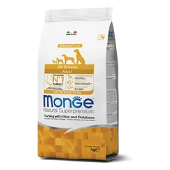 Monge spec. line Adult Sausas vieno baltymo suaugusių visų veislių šunų maistas (su kalakutiena, ryžiais, bulvėmis) 12kg