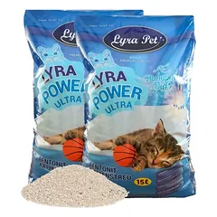 Lyra Pet® Lyra Power® ULTRA excellent bentonito kraikas katėms, 2 x 15 l + 2 pelytės — 2 nuotrauka