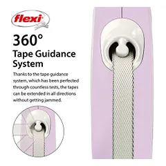 Flexi New Comfort Tape juostinis, rožinis pavadėlis šunims, M, 5 m — 3 nuotrauka