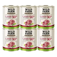 WILD FARM PURE MONO Ėriukų šuniukų 6x800 g vienos rūšies baltymų šunų maistas