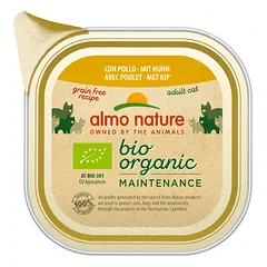 Almo Nature Bio Organic Maintenance vištienos paštetos konservai suaugusioms katėms, paštetos, 85 g