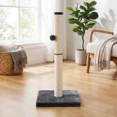 Kačių draskyklė su žaislu, tamsiai pilka, 84 cm — 4 nuotrauka