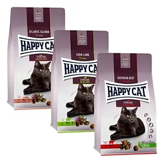Happy Cat Sterilised Adult mišrus rinkinys, sausas maistas katėms 3 x 10 kg