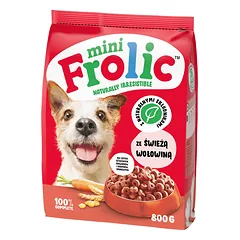 FROLIC Mini Naturally Irresistible 800 g Pusiau drėgnas mažų veislių šunų ėdalas su šviežia jautiena