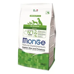 Monge adult sausas pašaras (triušiena, ryžiai, bulvės) 2,5kg