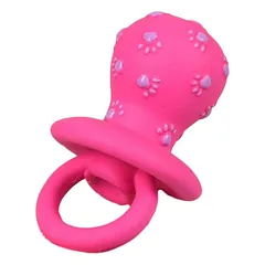 Flamingo Latekso Raminamasis - žaislas, kramtukas šunims, čiulptuko formos, Fuksja / 12cm — 4 nuotrauka