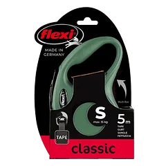 FLEXI pavadėlis šuniui Classic S Tape juostinis 5m, alyvuogių žalia — 2 nuotrauka