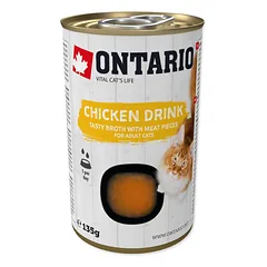 Ontario Drink Adult Chicken papildomas pašaras suaugusioms katėms, sriuba su vištiena skysčių suvartojimui, 135 g