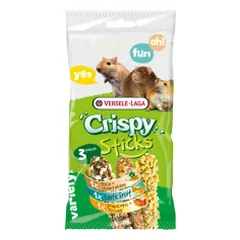 Versele Laga Crispy Sticks trijų skonių skanėstai visaėdžiams graužikams
