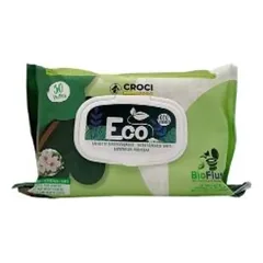 CROCI Eco Wipes Talc&Flowers Drėgnos Servetėlės Su Baltomis Gėlėmis Ir Talku 30vnt 20x30cm