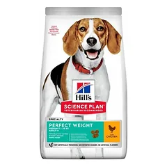 Hills Science Plan Perfect Weight Medium Adult sausos maistas suaugusiems vidutinio dydžio šunims optimaliam svoriui palaikyti, 12 kg