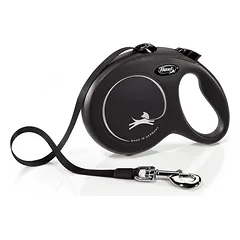 Flexi New Classic juostinis pavadėlis 8m, Juoda / L iki 50 kg 8m juostinis — 4 nuotrauka