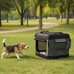Sulankstoma šunų transportavimo dėžė, 600D Oxford audinys, 76x53x53 cm — 4 nuotrauka