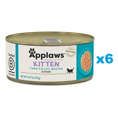 APPLAWS Cat Kitten Tuna in Broth su tunu sultinyje kačiukams 6x70 g
