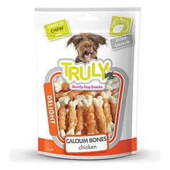 Truly skanėstas šunims, kalcio kauliukai apvynioti vištiena, 90 g